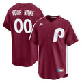 Custom Philadelphia Phillies Cooperstown Throwback Jersey – Burgundy