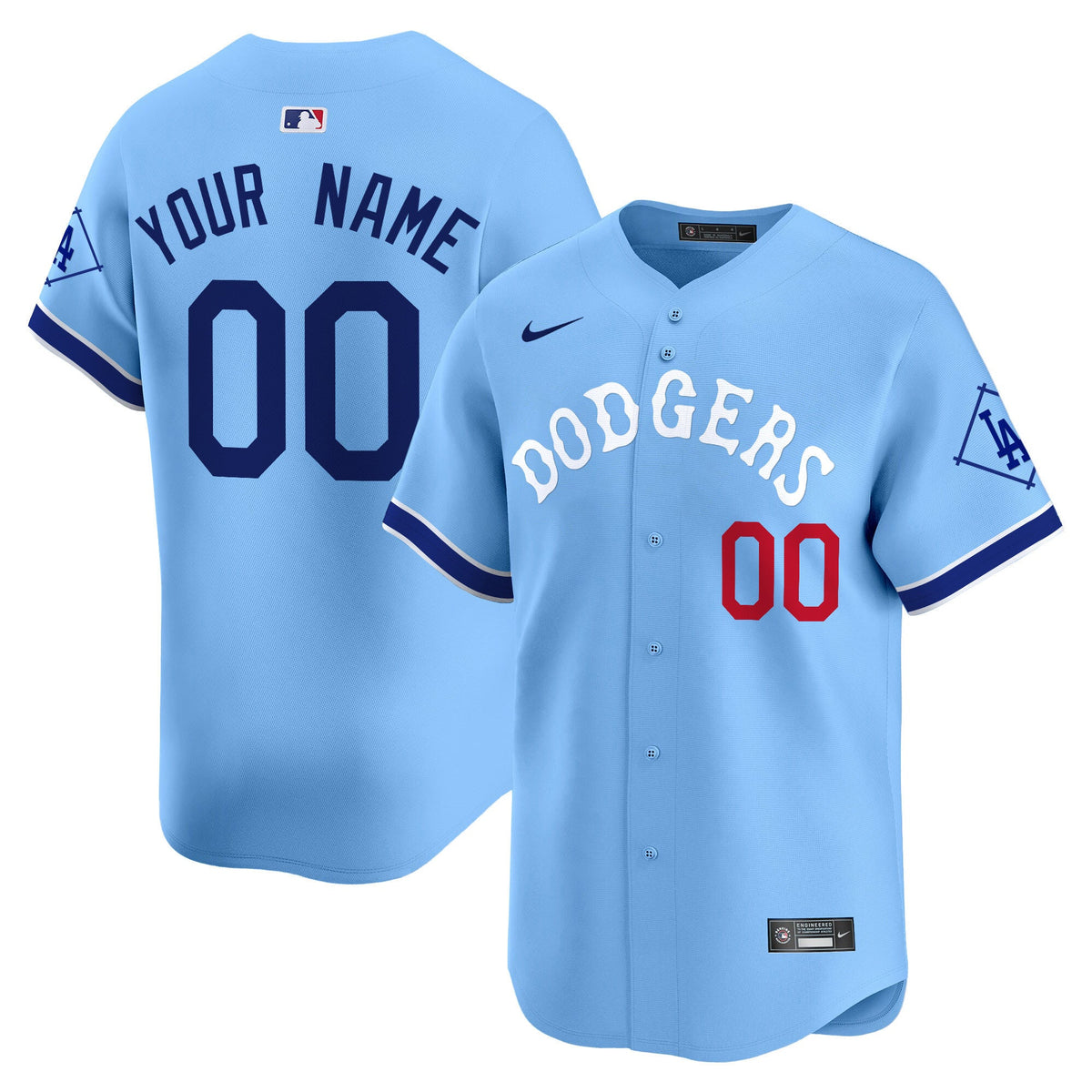 Custom Los Angeles Dodgers Dodgers Tribute Jersey - Light Blue